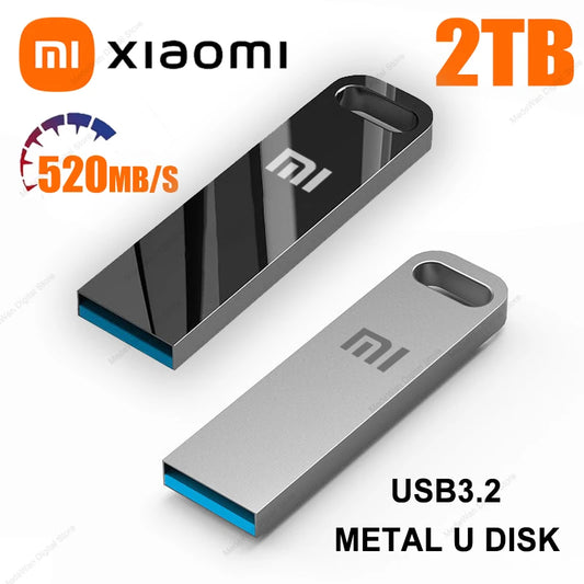 XIAOMI 2TB Metal Flash Drive USB 3.2 Super High Speed Transfer Mini U Disk Pen Drive Type C Memory Stick Waterproof U Disk Drive