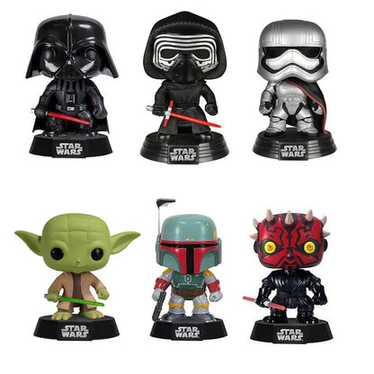 Limit Sale Star War Characters with bobble Head Bob Fett Darth Vader YODA 10cm Vinyl Action Figure Toys