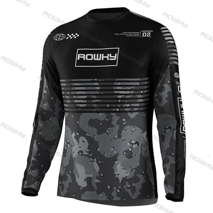 ROWKY Motorcycles Racing T-shirt Mtb Jersey Downhill Camiseta De Motocross Enduro Maillot Hombre Cycling Jersey Men Bike Shirts