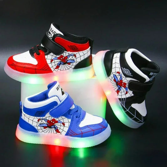 Children's Led Light Shoes Boys Sneakers Girls Cartoon Casual Shoes Breathable Kids Sport Shoes