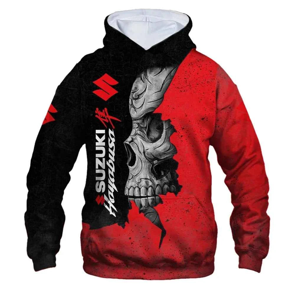 Suzuki men's hoodie, rock climber hoodie, motorcycle heavy motorcycle fashion 3d graphic printed hoodie, men's clothing
