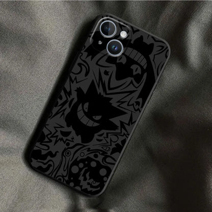Pokemon Gengar Phone Case for iPhone 15 Plus 8 Plus 7 6s 14 Pro Max SE XS X XR 11 12 Mini 13 Pro XS Max Armor Black Soft Cover