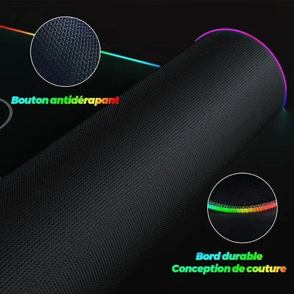 Arcane Jinx LOL Mouse Pad  RGB Keyboard Cover Colorful MousePad LED Light E-sports Mousepad Computer Gamer Glow Long Desk Mat