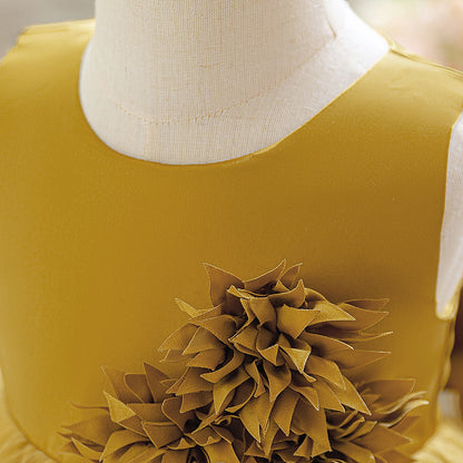 Toddler Flower Baby Wedding Princess Girls Dress Elegant Tulle Bridesmaids 1st Birthday Party Dresses Baby Bow Baptism Costumes - ST Superstore