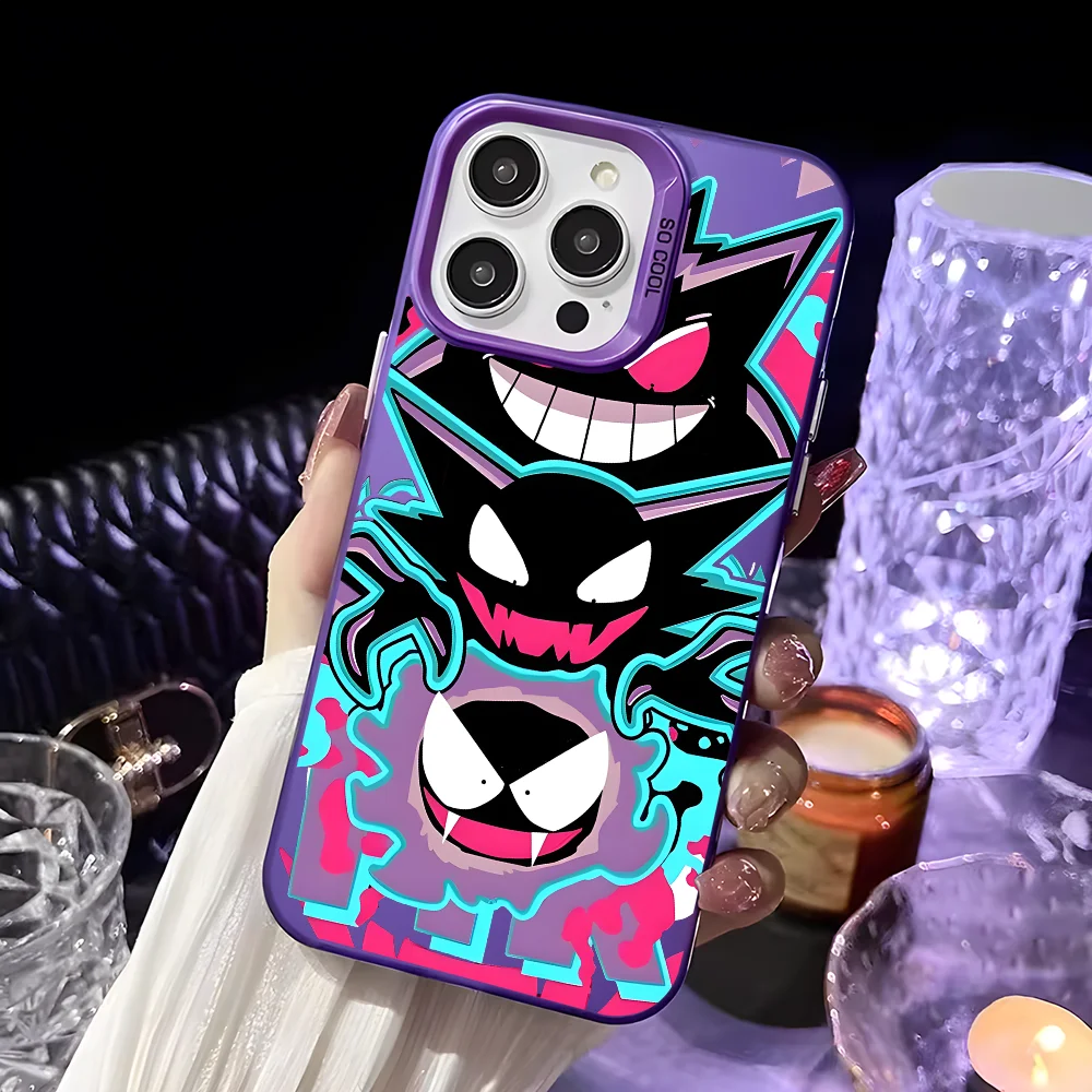 Anime Gengar Cartoon Phone Case For iPhone 16 15 14 13 12 11 Pro Max White Ultra-thin Soft Candy Abrazine Funda
