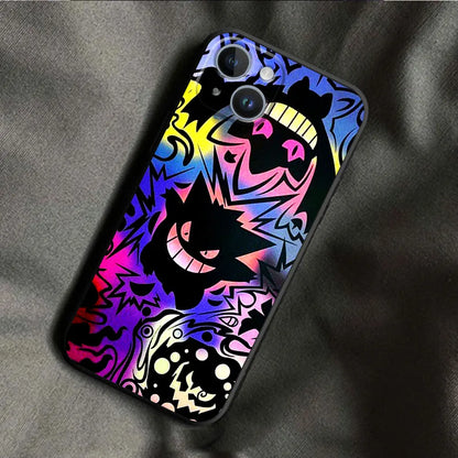 Pokemon Gengar Phone Case for iPhone 15 Plus 8 Plus 7 6s 14 Pro Max SE XS X XR 11 12 Mini 13 Pro XS Max Armor Black Soft Cover