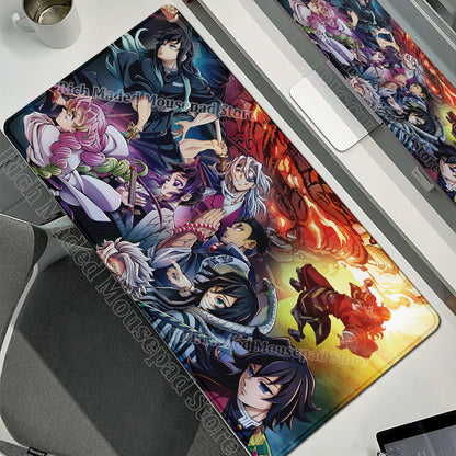 Anime Large Mouse Pad Demon Slayer Mousepad PC XXL Table Mat Office Accessories Laptop Extended Deskmat Rubber Lockedge Mousemat