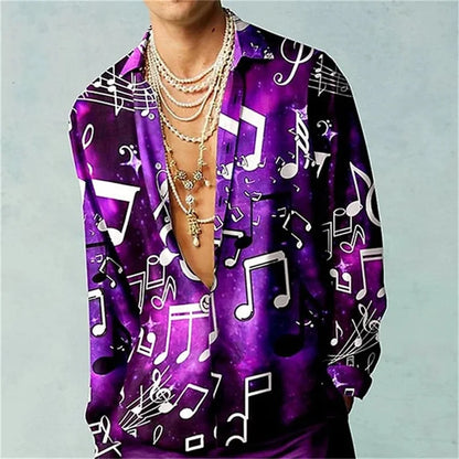 Casual Minimalist Design Long Sleeve Shirts Autumn Fashion Printed Pattern men's Shirt Street Retro Harajuku men's Clothing Tops