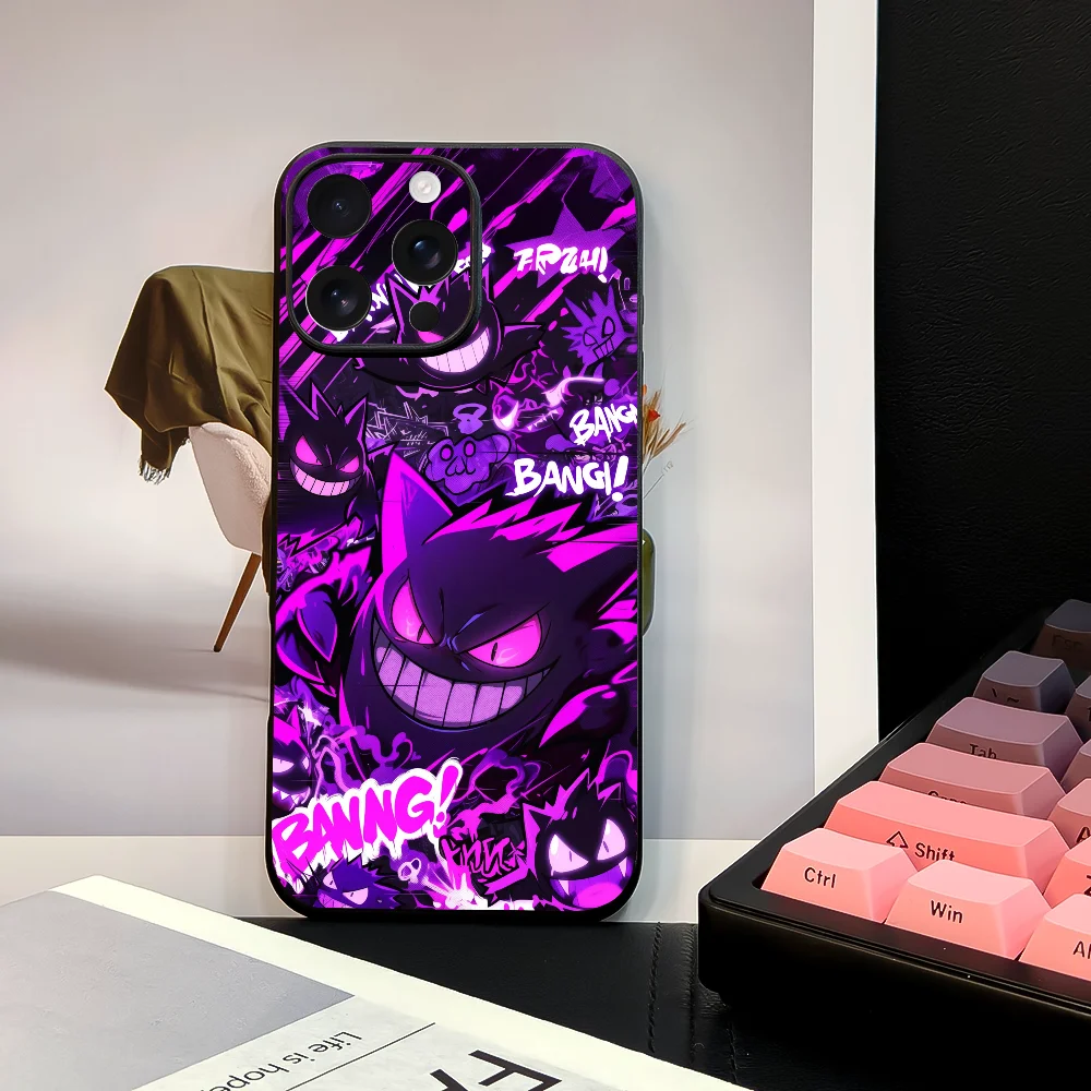 Miniso Pokemon Gengar Phone Case For 11 12 13 14 15 16Pro Max mini Plus strong magnetic attraction