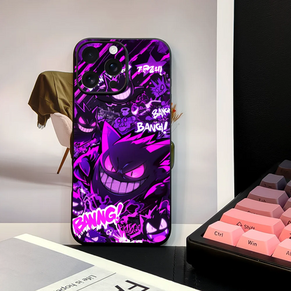 Miniso Pokemon Gengar Phone Case For 11 12 13 14 15 16Pro Max mini Plus strong magnetic attraction