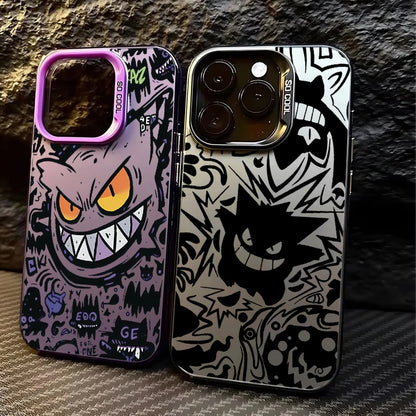 Black Cool Pokemon Gengar Phone Case For iPhone 15 14 13 12 16 Pro Max XR XSMAX 7 8 Plus 13 Mini Shockproof Silicone Hard Cover