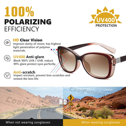 New Luxury Brand Diamond Gradient lens Sunglasses Women Polarized Glasses Driving Anti-glare Sun Glasses oculos de sol feminino