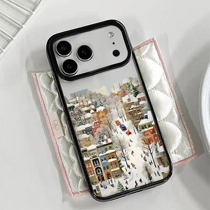 Snow View House Landscape Phone Case For iPhone 17 Air 16 15 14 13 12 11 Pro Max 17 Pro Shockproof Hard Cover Fundas