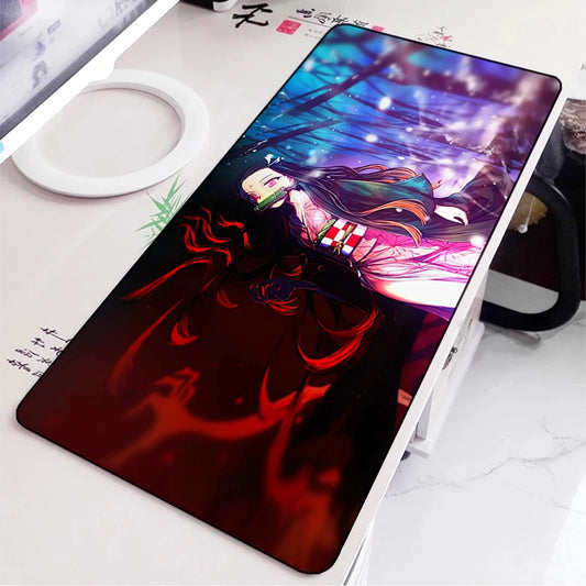 Demon Slayer Gaming Mouse Pad Rubber Mat Deskmat Keyboard Pads Cartoon Cute Mousepad Kawaii Pc Accessories Anime Mouse Mats Xxl