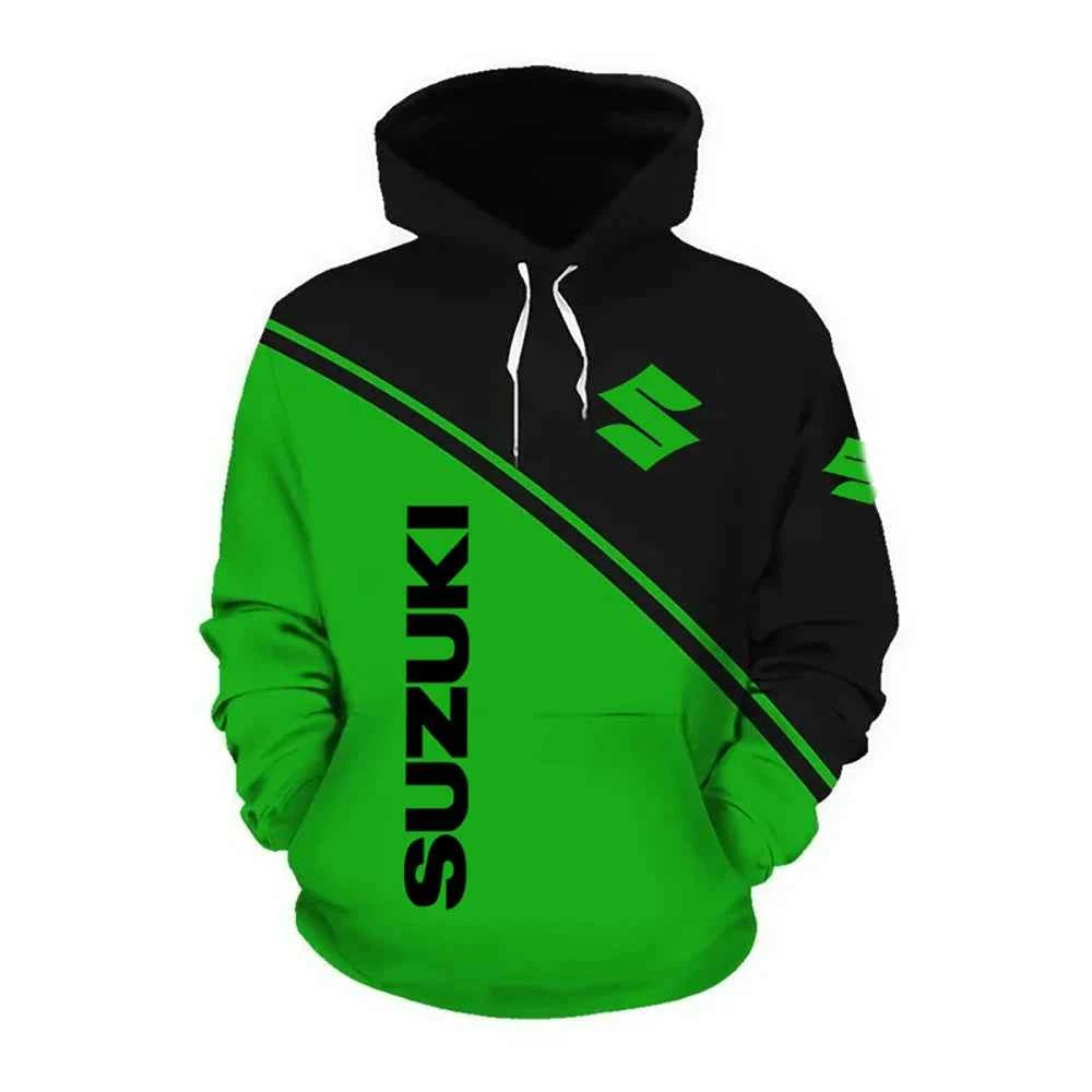Suzuki men's hoodie, rock climber hoodie, motorcycle heavy motorcycle fashion 3d graphic printed hoodie, men's clothing