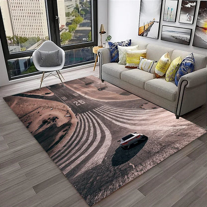 Sports Car Racing Car Carpet Rug for Home Living Room Bedroom Playroom Sofa Doormat Decor,Kids Game Area Rug Non-slip Floor Mat