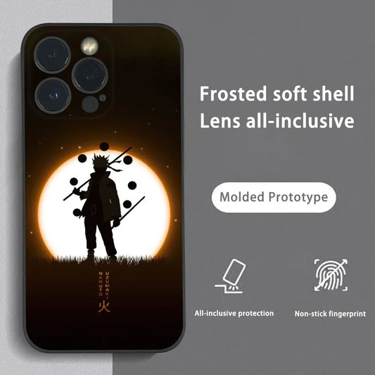 M-Minato N-Namikaze Anime Phone Case For iPhone 16 15 14 13 12 11 Pro Max Plus Mini Frosted Soft Shell Funda