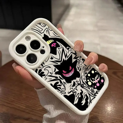 Anime P-Pokemon Gengar Cartoon For iPhone 16 15 14 13 12 11 Pro Max XS Max 7 8 Plus Phone Case Shockproof Soft Silicone Cover