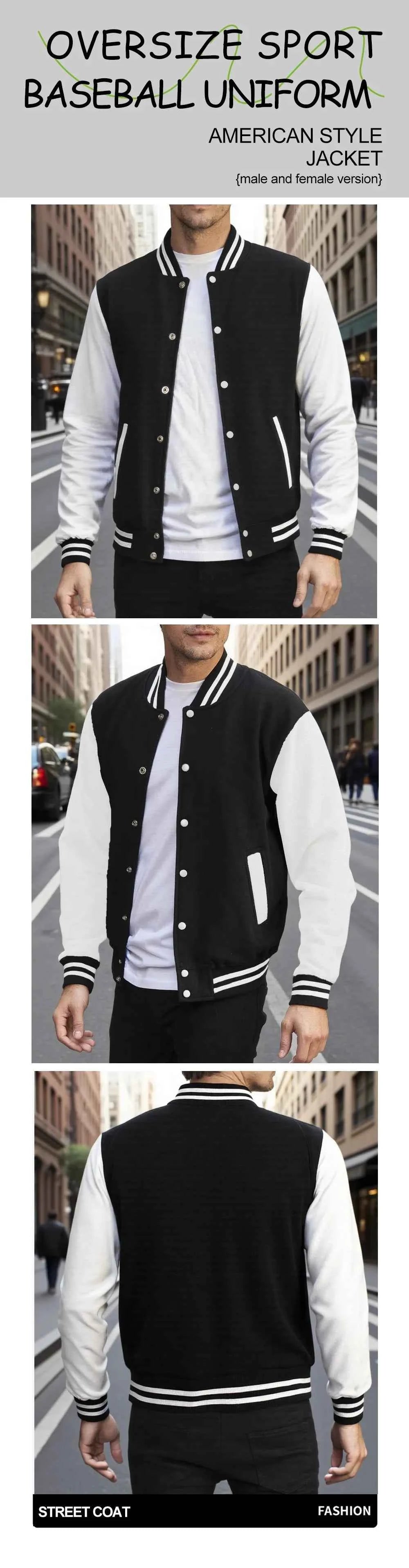 Your Attitude Deternires Your Reight Prints Baseball Jacket Men Casual Loose Top Autumn Fleece Clothing American Hip Hop Coat