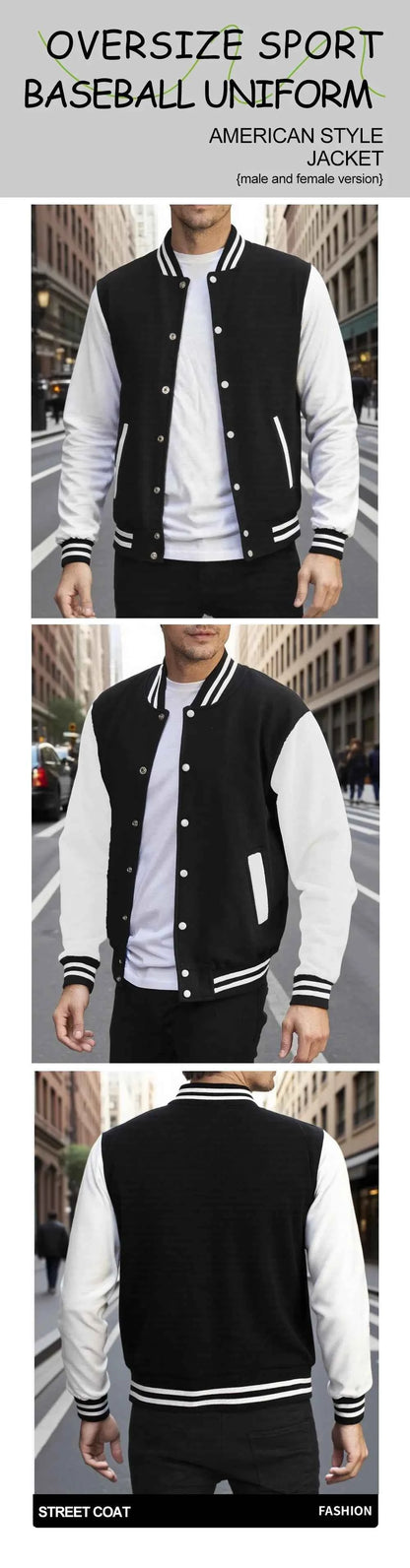Your Attitude Deternires Your Reight Prints Baseball Jacket Men Casual Loose Top Autumn Fleece Clothing American Hip Hop Coat