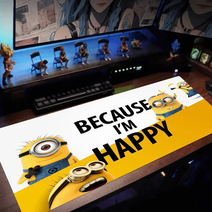 Cute Funny Cartoon M-Minions Custom Skin Desktop Desk Mat Kawaii Gaming Accessories Students Writing Pad for PC Computer Table