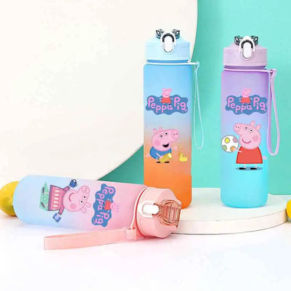 Peppa Pig 750ML Adult Sports Bullet Cap Direct Drinking Travel Plastic Bottle Children's Large Capacity Gradual Change Straw Cup