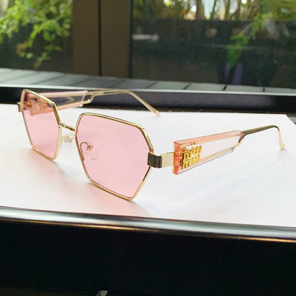 New Fashion Polygon Sunglasses Trend Personality Sunglasses Wear With Travel Glasses 98104