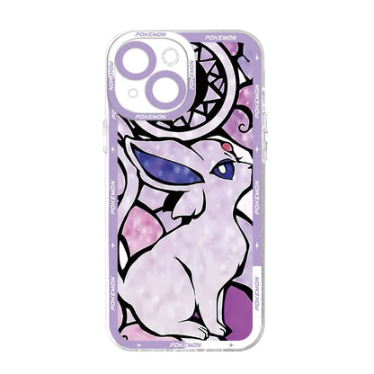 Pokemon Pikachu Eevee Color Art Case for iPhone 13 14 15 Pro Max X 8 Plus 12 Mini 7 6s 11 Pro XS SE XR Back Transparent Soft Bag