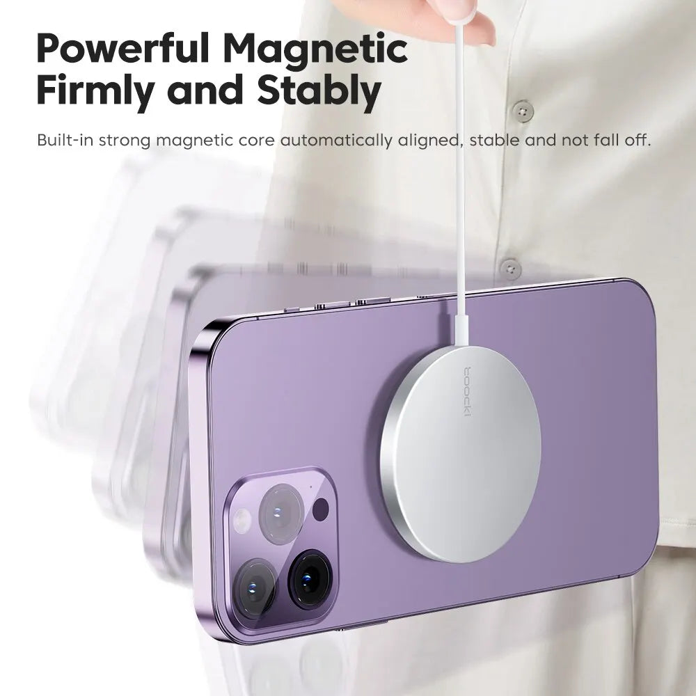 Toocki Magnetic Wireless Charger 15W Fast Charging Wireless Phone Charger For iPhone 15 14 Pro Max Mini Quick Magnetic Charger - ST Superstore