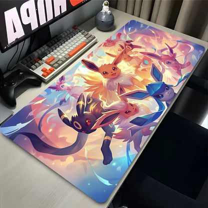 Japan Anime Mouse Pad PC Colorful Kawaii E-eevee Gamer Cabinet Mousepad XXL P-pokemon Keyboard Rug Laptop Gaming Rubber Desk Mat