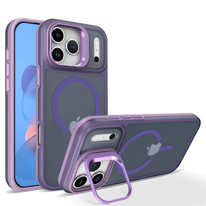 Luxury Matte Clear With Holder Shockproof Magnetic Magsafe Phone Case for IPhone 17 16 15 14 Plus 13 12 Pro Max 17Air 16e Cover