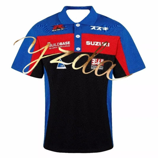 Eccstar_Suzuki_Sotogp Racing Team Polo Shirt Motorcycle Racing T-shirt Men's and Women's Outdoor Sports Leisure Speed Drying