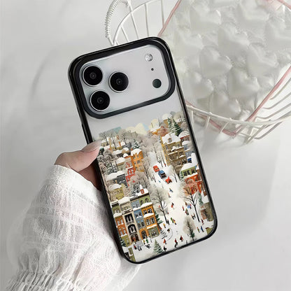 Snow View House Landscape Phone Case For iPhone 17 Air 16 15 14 13 12 11 Pro Max 17 Pro Shockproof Hard Cover Fundas