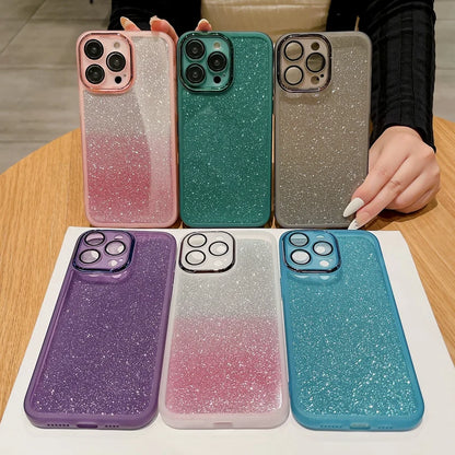 Glitter Plating Frames Phone Case For Xiaomi 11T 12 12T 13 13T Lite Pro 11i Series 5G 12X Civi2 Shockproof Soft TPU Clear Cover