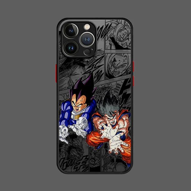 Anime iPhone 16 15 14 13 12 11 Pro Max XS Max 7 8 Plus Phone Case Shockproof Transparent Black Matte Cover