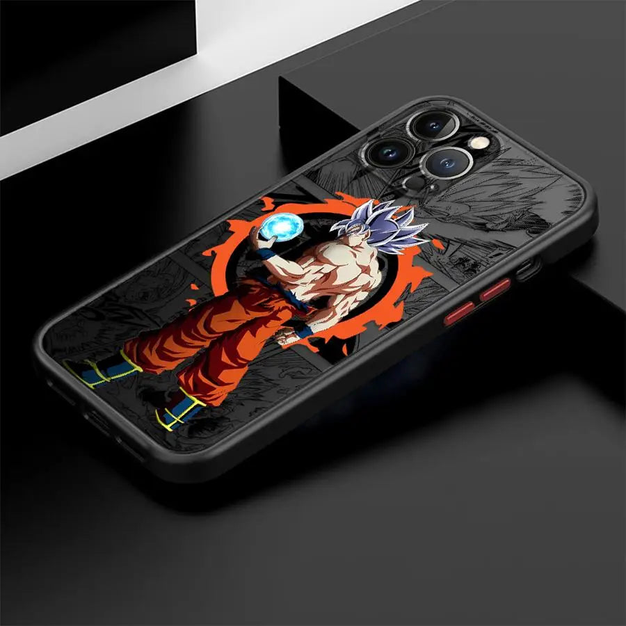 Soft Cover Case for iPhone XR 14 15 Pro MAX XS 11 Plus 11 12 13 Mini 8 7 SE 16 14Pro 12Pro 16 Plus Dragons Balls Goku DBZ - ST Superstore