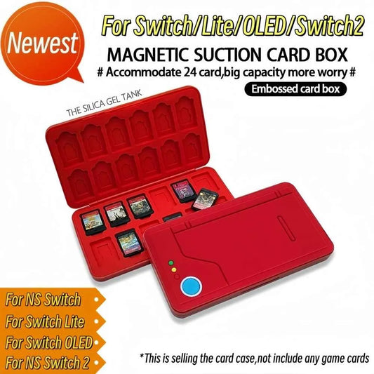 Multiple Patterns Game Card Case For Switch 2 Game Cartridge Box For Switch OLED Lite 24 Slots Hard Shell Gaming Accessories