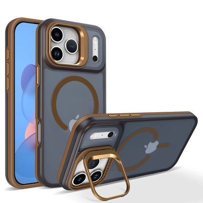 Luxury Matte Clear With Holder Shockproof Magnetic Magsafe Phone Case for IPhone 17 16 15 14 Plus 13 12 Pro Max 17Air 16e Cover