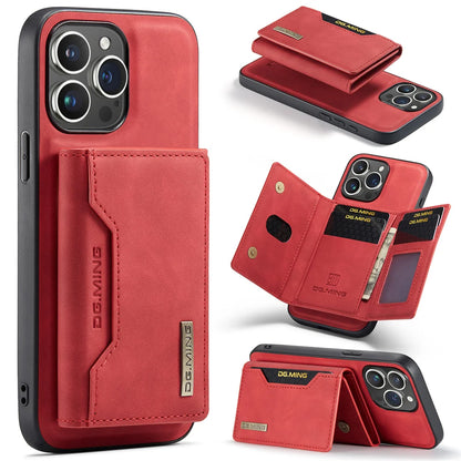 2 In 1 Case For iPhone 16 15 14 13 12 11 Pro Max Plus XS Max XR 8 Plus SE 2022 Wallet Magnetic Leather Card Holder Pocket Cover