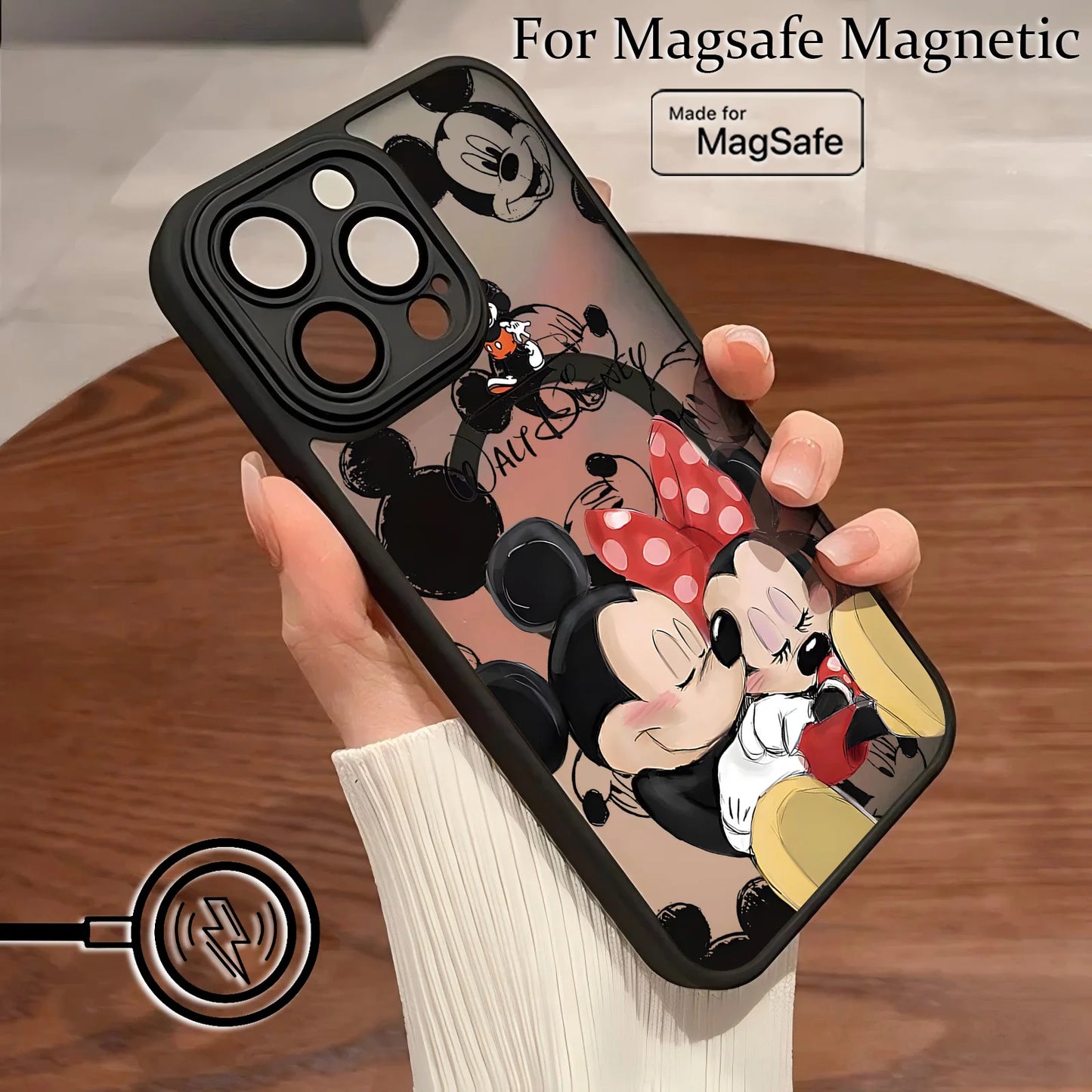 Cute Cartoon Phone Case for iPhone 16 15 14 13 12 11 Pro Max Mini XR XS X 7 8 6 6s Plus Matte Magnetic Back Cover