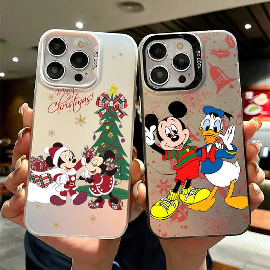 Cartoon case for IPhone 16 15 14 13 12 11 XS XR X Pro Max Plus Colorful Silver Funda Phone Case