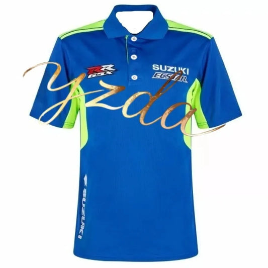 Eccstar_Suzuki_Sotogp Racing Team Polo Shirt Motorcycle Racing T-shirt Men's and Women's Outdoor Sports Leisure Speed Drying