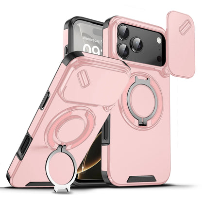 For Magsafe Magnetic Ring Holder Fold Bracket Phone Case For iPhone 17 Air 16 15 14 Plus 13 12 11 Pro Max 16E Slide Camera Cover