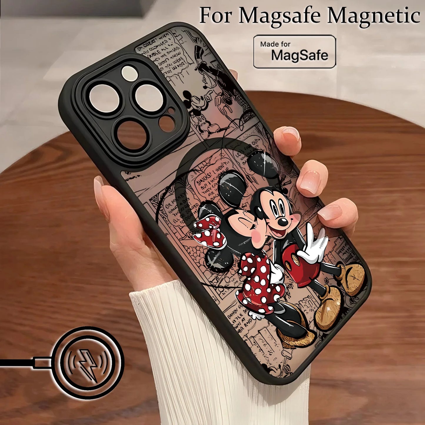 Cute Cartoon Phone Case for iPhone 16 15 14 13 12 11 Pro Max Mini XR XS X 7 8 6 6s Plus Matte Magnetic Back Cover