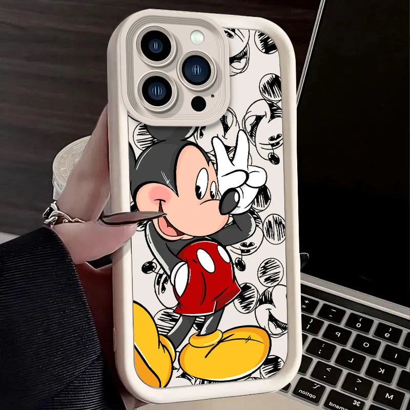 Cartoon Case for iPhone 15 14 13 12 Mini 11 Pro Max XS X XR 8 7 6S 6 Plus SE 2020 Liquid Silicone Shockproof Cover