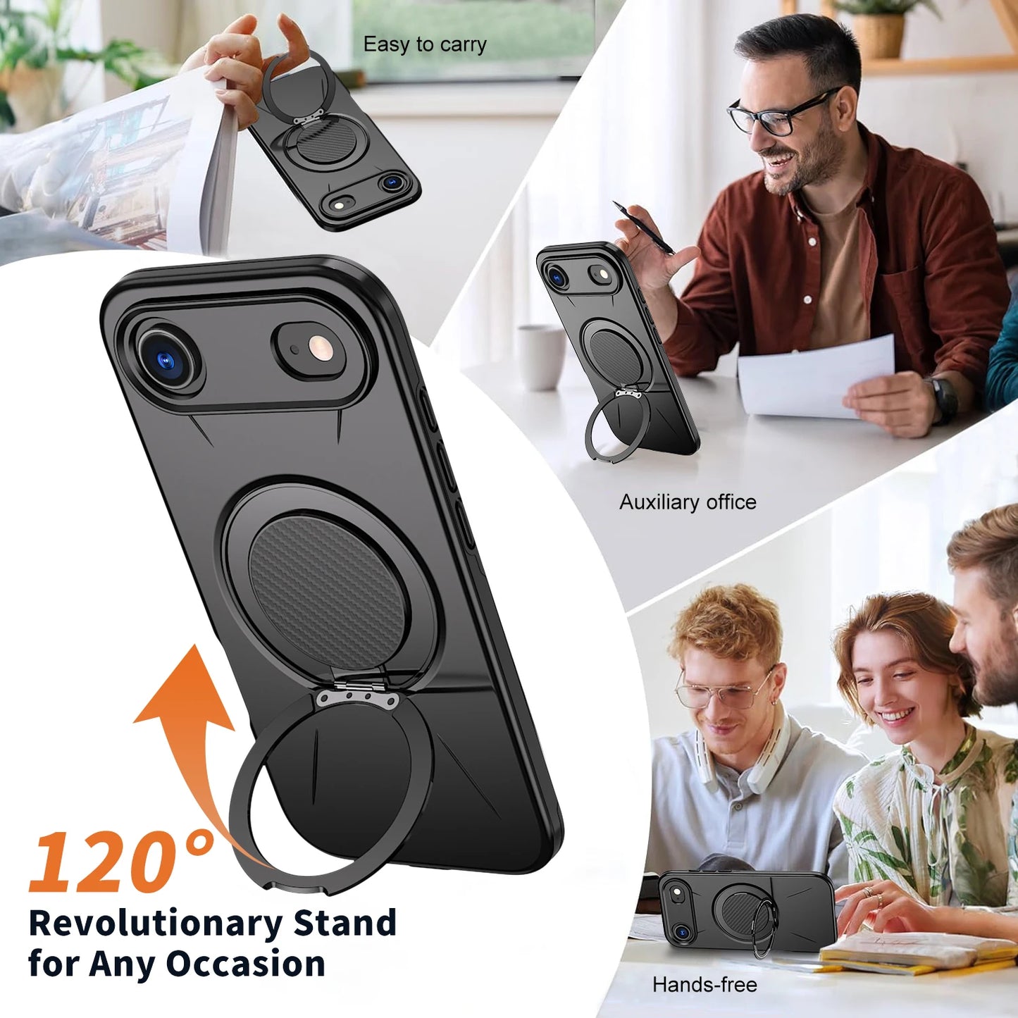 360° Rotate Bracket Military Shockproof Case For iPhone 17 Air 16 15 14 Plus 13 12 11 Pro Max Magnetic Heavy Duty Defender Cover