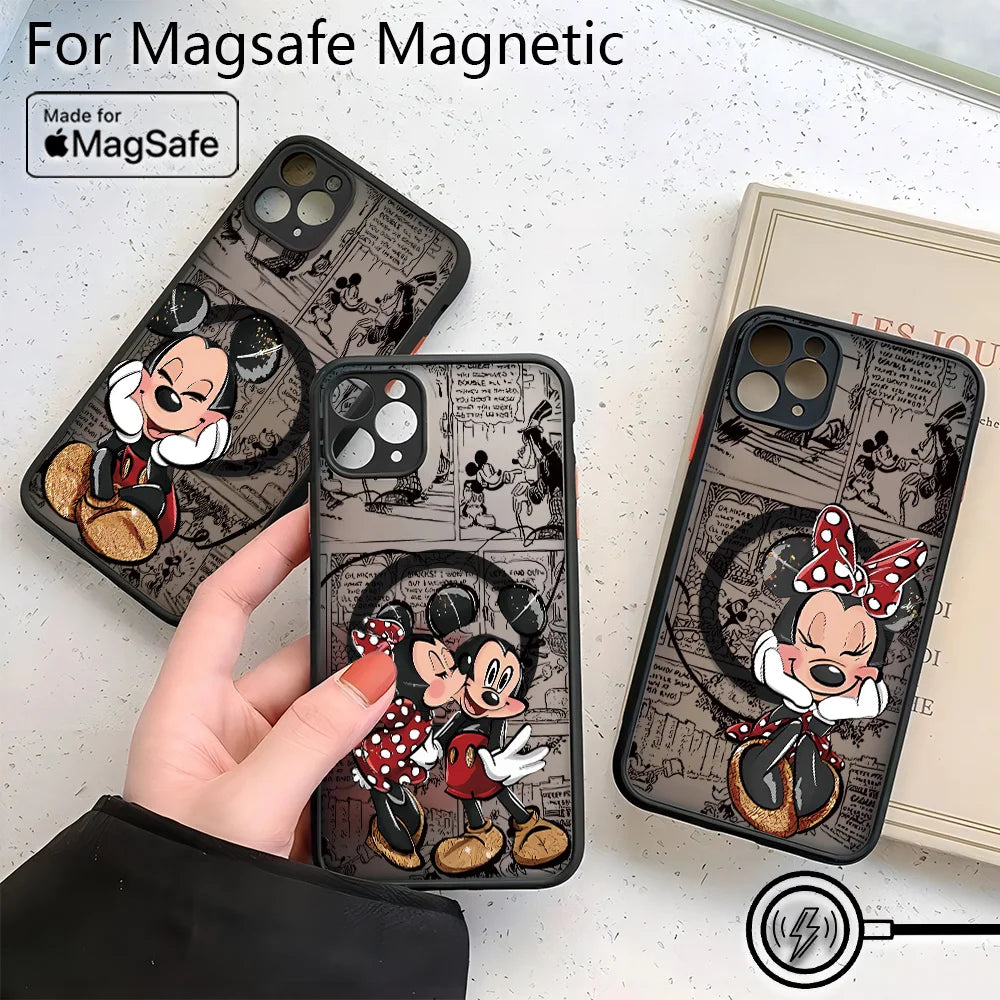 Cute Cartoon Phone Case for iPhone 16 15 14 13 12 11 Pro Max Mini XR XS X 7 8 6 6s Plus Matte Magnetic Back Cover