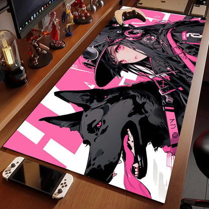black cat girls Mouse Pad XXL Gaming Accessories Office Gamer Keyboard Desk Mat Non-Slip Laptop Notebook rubber kawaii Mousepad