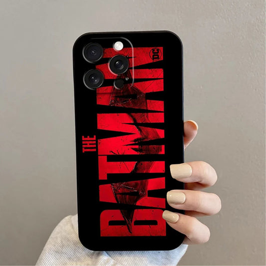 Super-mans B-Batmans Logo For iPhone 15 14 13 12 11 XS XR X 8 7 SE Pro Max Plus Mini Black Soft Phone Case