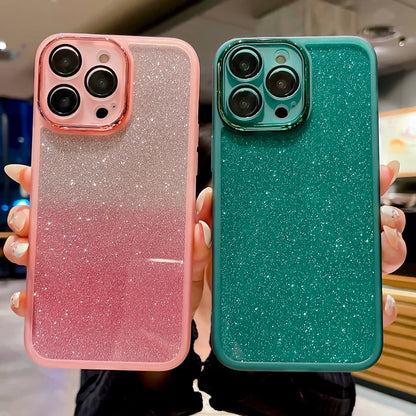 Glitter Plating Frames Phone Case For Xiaomi 11T 12 12T 13 13T Lite Pro 11i Series 5G 12X Civi2 Shockproof Soft TPU Clear Cover